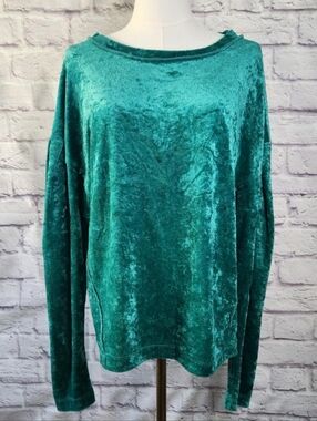 Free People We The Free Milan Crushed Velvet Drop Sleeve Pullover Sweater medium